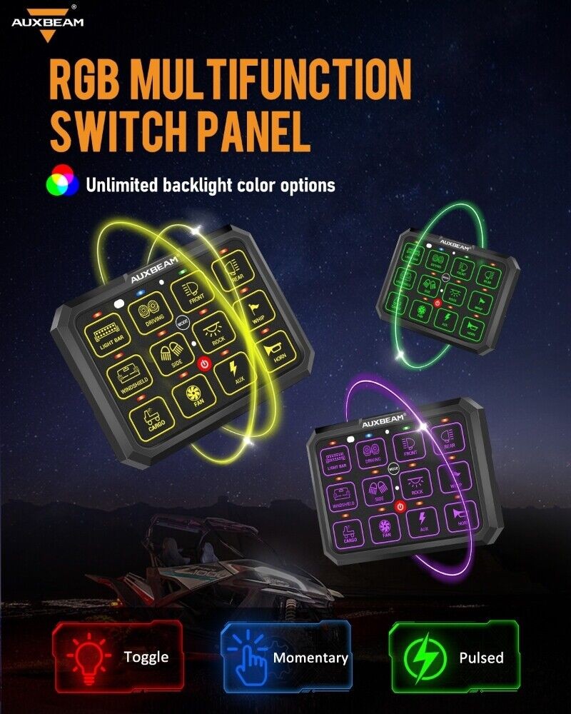 Auxbeam 12 Fach Switch Panel