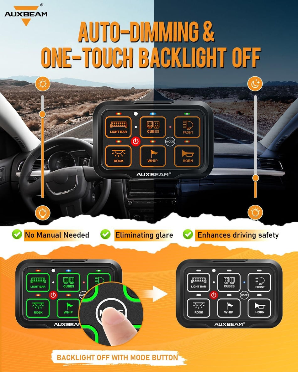 Auxbeam 6Fach Switch Panel